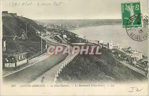 Ansichtskarte AK Sainte Adresse Le Nice Havrais Le Boulevard Felix Faure Tramway