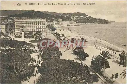 Cartes postales Nice Le Quai des Etats Unis et la Promenade de Anglais