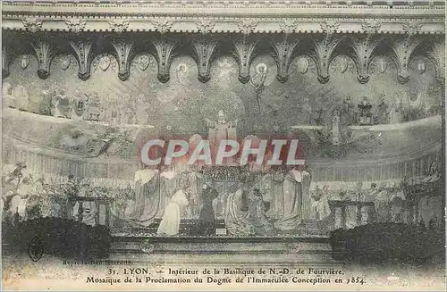 Cartes postales Lyon Interieur de la Basilique N D de Fourviere