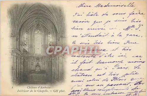 Cartes postales Chateau d'Amboise Interieur de la Chapelle (carte 1900)
