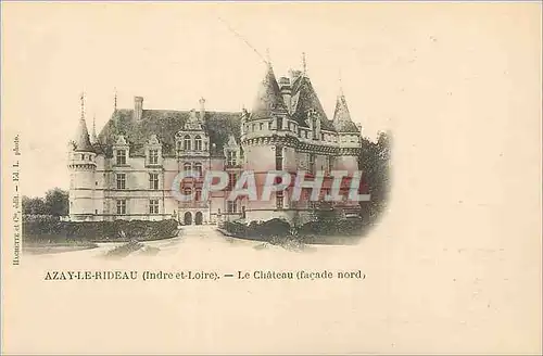 Cartes postales Azay le Rideau (Indre et Loire) Le Chateau (Facade Nord) (carte 1900)