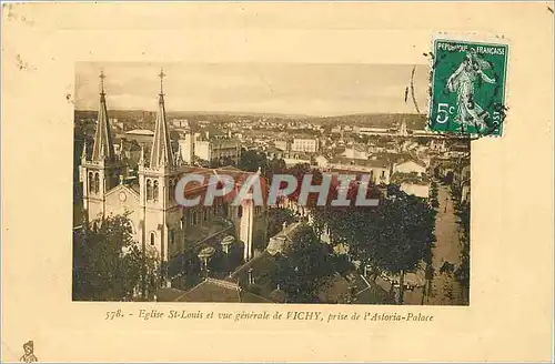 Cartes postales Vichy Eglise Saint Louis et vue Generale de Vichy prise de l'Astoria Palace