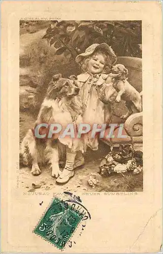 Cartes postales Enfant Chiens Chien Chiots