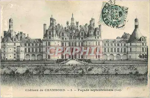 Cartes postales Chateau de Chambord Facade Septentrionale (face)