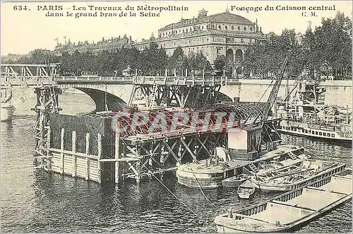 REPRO Paris Les Travaux de Metropolitain dans le Grand bras de la Seine Metro