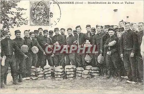 REPRO Sissonne (Aisne) Distribution de Pain et Tabac Militaria