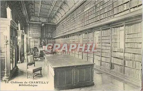 Cartes postales Chateau de Chantilly Bibliotheque