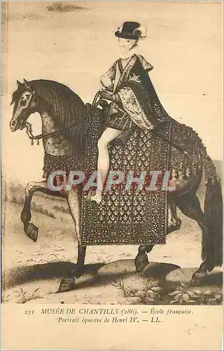 Ansichtskarte AK Musee de Chantilly Ecole Francaise Portrait Equestre de Henri IV
