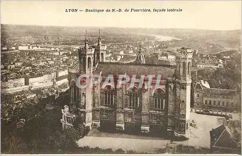 Cartes postales Lyon Basilique de N D de Fourviere facade Laterale