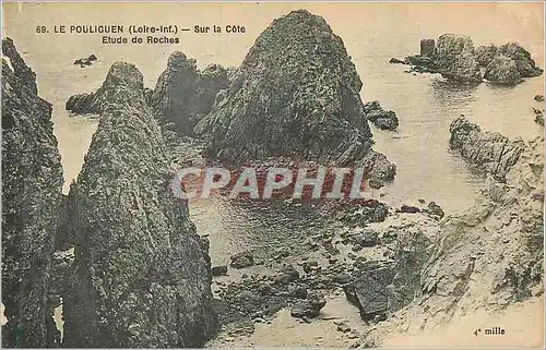 Cartes postales Le Pouliguen (Loire Inf) Sur la Cote Etude de Roches