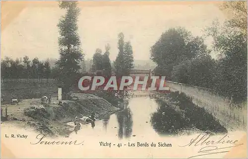 Ansichtskarte AK Vichy Les Bords du Sichon Lavandieres (carte 1900)