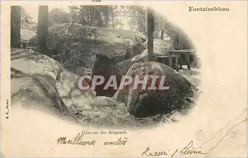 Ansichtskarte AK Fontainebleau Caverne des Brigands (carte 1900)