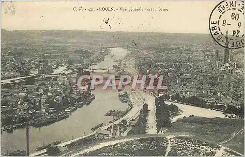 Cartes postales Rouen Vue Generale vers la Seine