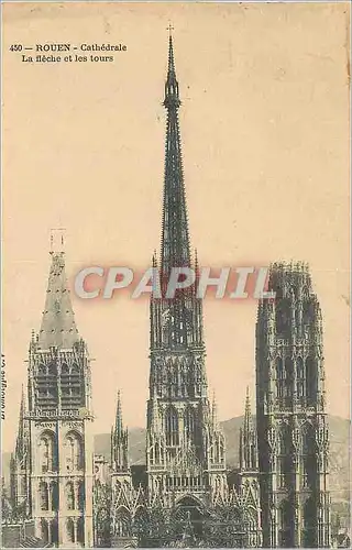 Cartes postales Rouen Cathedrale La fleche et les Tours