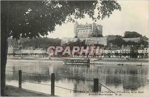 Ansichtskarte AK Saumur (M et L) Le Chateau XVe Siecle et le Quai pris du Marronnier