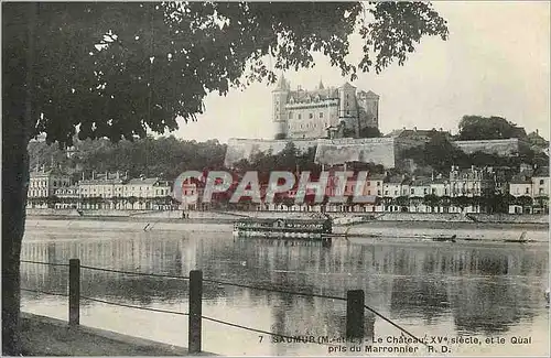 Cartes postales Saumur (M et L) Le Chateau XVe Siecle et le Quai pris du Marronnier