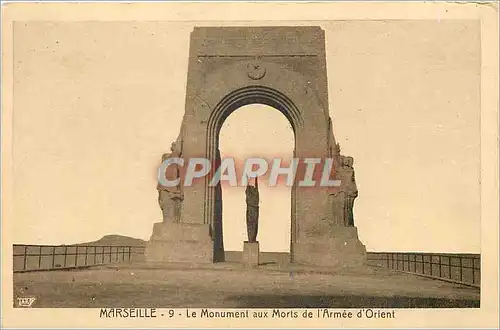 Cartes postales Marseille Le Monument aux Morts de l'Armee d'Orient Militaria
