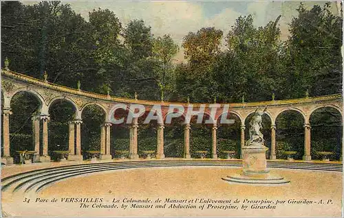 Cartes postales Parc de Versailles La Colonnade de Mansart et l'Enlevement de Proserpine