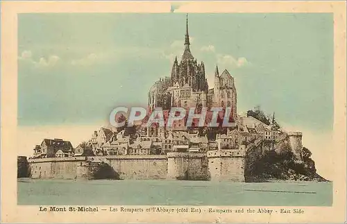 Cartes postales Le Mont st Michel  Les Remparts et l'Abbaye (Cote Est)