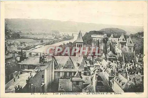 Cartes postales Pau Vue Panoramique Le Chateau et la Gare