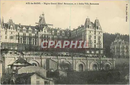 Cartes postales Aix les Bains Regina Grand Hotel Bernascon et a Droite Villa Bernascon