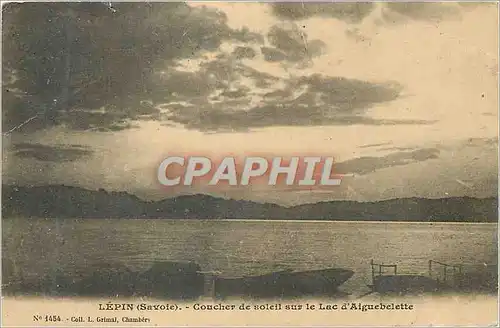 Cartes postales Lepin (Savoie) Coucher de Soleil sur le Lac d'Aiguebelette
