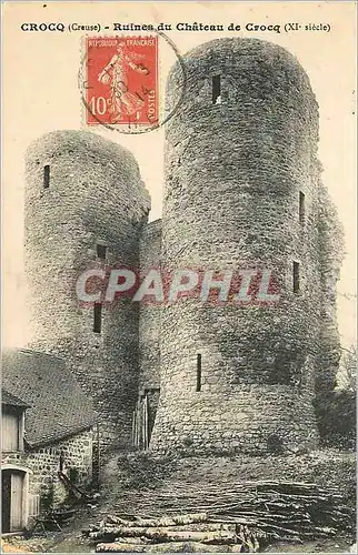 Ansichtskarte AK Crocq (Creuse) Ruines du Chateau de Crocq (XIe siecle)
