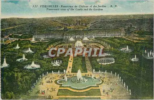 Ansichtskarte AK Versailles Panorama du Chateau et des Jardins