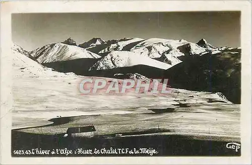 Moderne Karte L'Hiver a l'Eglise Huez le Chalet et la Meije