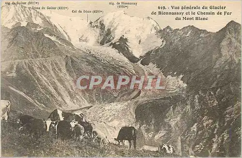 Ansichtskarte AK Vue Generale du Glacier de Bionnassay et le Chemin de Fer du Mont Blanc Vaches
