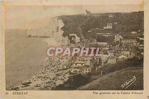Cartes postales Etretat Vue Generale sur la Falaise d'Amont