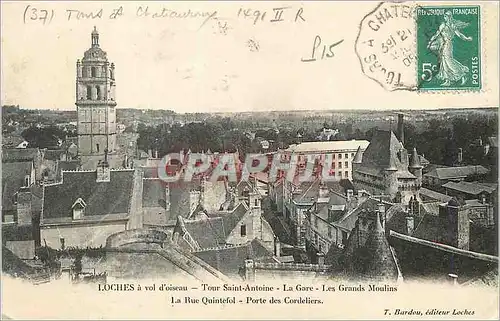 Cartes postales Loches a Vol d'Oiseau