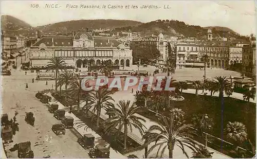 Cartes postales Nice Place Massena le Casino et les Jardins Tramway