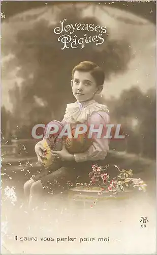 Cartes postales Joyeuses P�ques �ufs Enfant