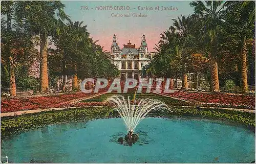 Cartes postales Monte Carlo Casino et Jardins