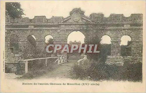 Cartes postales Ruines de l'Ancien Chateau de Memillon (XVIe siecle)