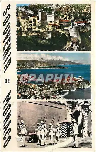 Moderne Karte Souvenir de Monaco Militaria