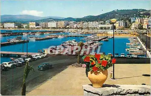 Moderne Karte Cannes la Cote d'Azur le Port Canto Bateaux Automobile