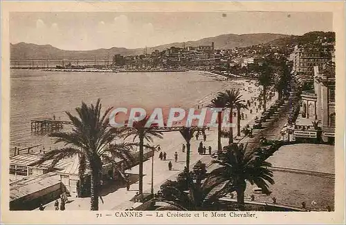 Cartes postales Cannes la Croisette et le Mont Chevalier