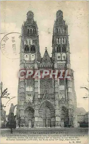 Cartes postales Tours la Cathedrale (XIIe et XVIe s)