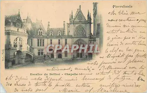 Cartes postales Pierrefonds Escalier du Beffroi Chapelle (carte 1900)