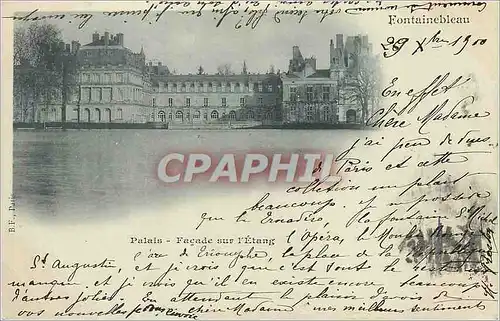 Cartes postales Fontainebleau Palais Facade sur l'Etang (carte 1900)