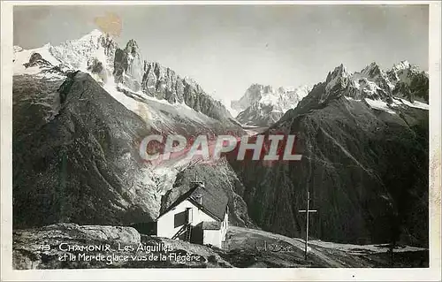 Moderne Karte Chamonix Les Aiguilles et la Mer de Glace vus de la Flegere