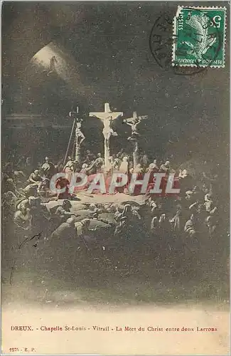 Ansichtskarte AK Dreux Chapelle St Louis Vitrail La Mort du Christ entre deux Lacrons Christ