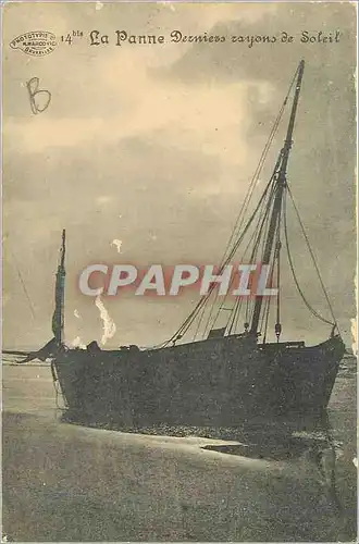 Cartes postales La Panne Dernier Rayons de soleil Bateau