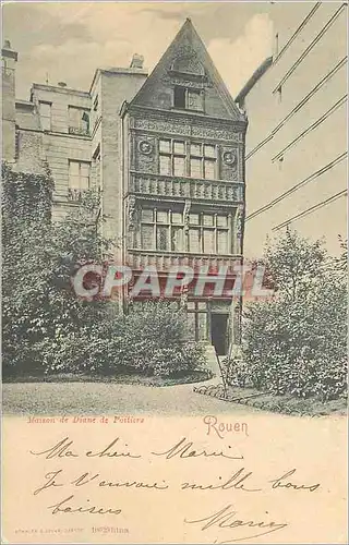 Cartes postales Rouen Maison de Diane de Poitiers (carte 1900)