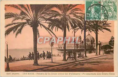 Ansichtskarte AK Nice Palais de la Jetee entre les Palmiers Promenade des Etats Unis