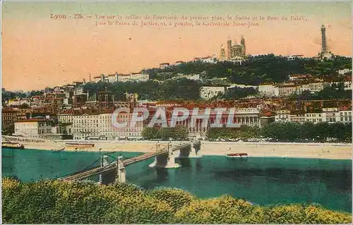 Ansichtskarte AK Lyon Vue sur la Colline de Fourviere