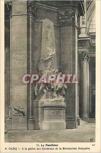 Cartes postales Le Pantheon A la Gloire des Generaux de la Revolution Francaise