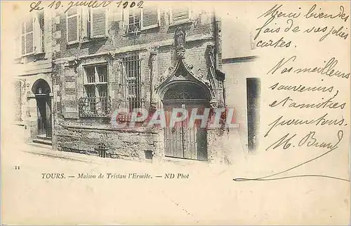 Cartes postales Tours Maison de Tristan l'Ermite (carte 1900)